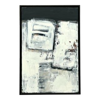 Vintage Boho Original Abstract Oil Painting on Canvas For Sale