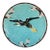 Late 19th Century Joseph Holdcroft Turqoise Flying Crane Majolica Plate For Sale