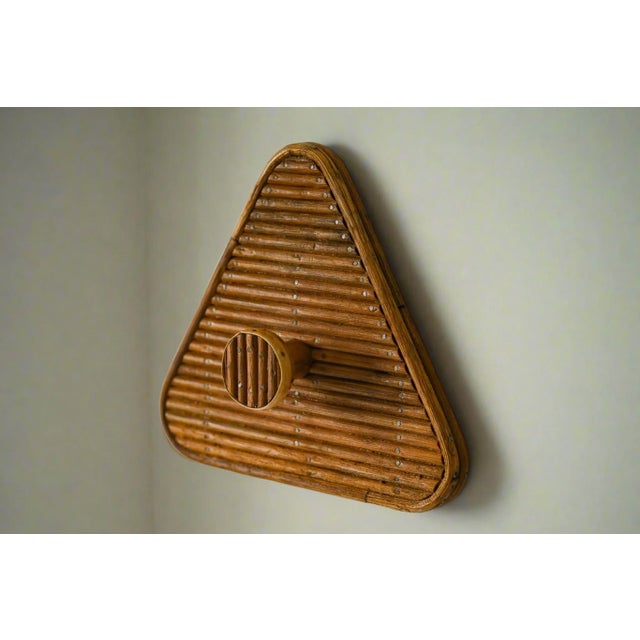 Wood 1970s Modern Rattan Wall Coat Hook For Sale - Image 7 of 9