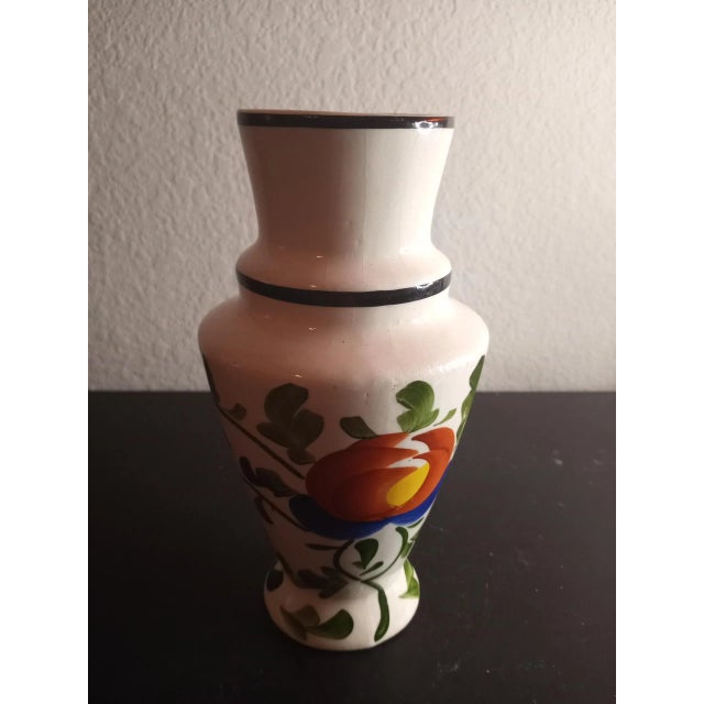 Ceramic 1970s Hand Painted Ceramic Vase For Sale - Image 7 of 8