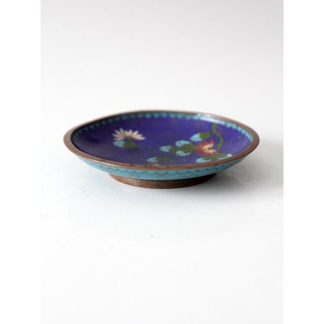 Vintage Chinese Cloisonné Enamel Floral Dish For Sale - Image 10 of 10
