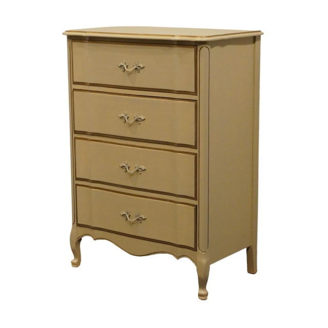 DIXIE FURNITURE Cream Painted Shabby Chic / Country French Style 32" Chest of Drawers 710-7 44.25" High 32" Wide 18.5"...