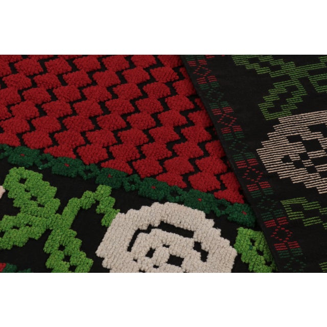 Red Vintage Tulu Rug in Rich Red With Bessarabian-Inspired Florals - Rug & Kilim For Sale - Image 8 of 8