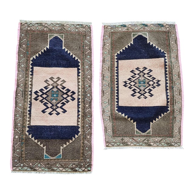 1970s OushakÙ Hand-Knotted Turkish Rug - a Pair For Sale