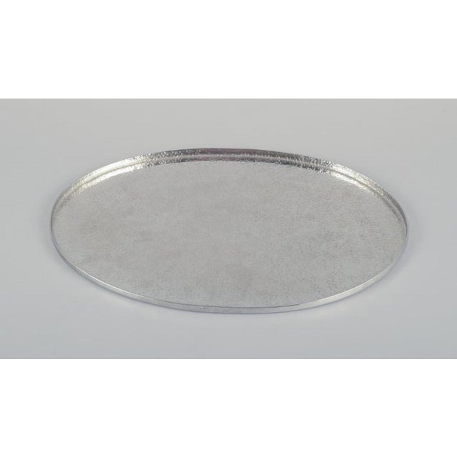 Swedish Hammered Modernist Tin Tray by Lars Göransson, 1978 For Sale - Image 6 of 8