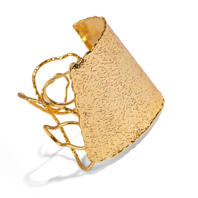 Golden Flame Arm & Cuff Bracelet For Sale - Image 9 of 13