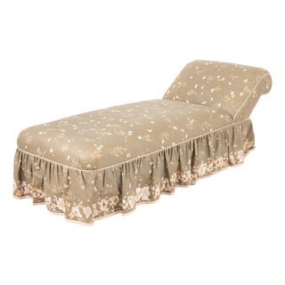 Victorian Floral Upholstered Chaise Longue For Sale
