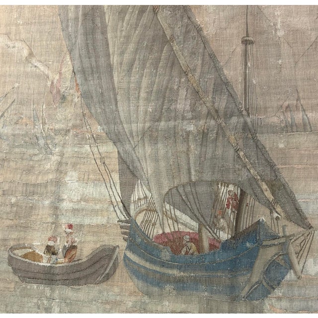 Antique European Maritime Tapestry Wall Hanging, 18th–19th Century For Sale In Los Angeles - Image 6 of 9