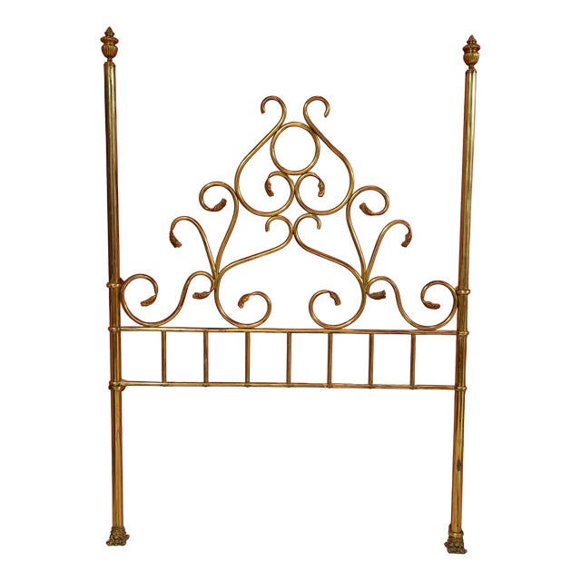 Antique Brass Headboard, 1930 For Sale