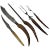 Antique Horn Handled Five-Piece Carving Set For Sale