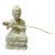 Antique Chinese Hand-Carved Alabaster Seated Buddha Sculpture For Sale