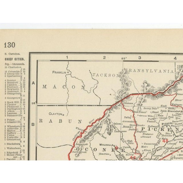 Antique Map of South Carolina The Palmetto State by Ran McNally, 1899 For Sale - Image 6 of 12