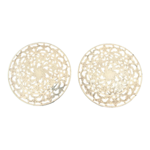 Antique Art Nouveau Webster Sterling Silver Glass Overlay 3” Coasters Trivet - a Pair