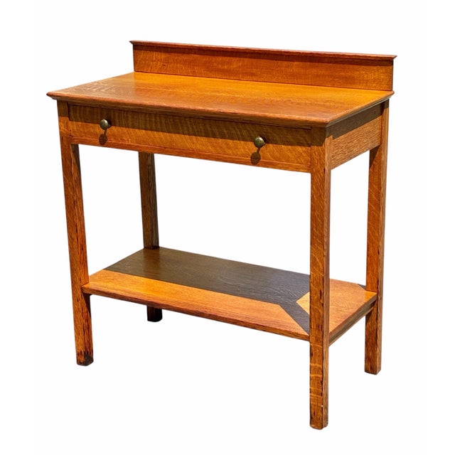 Early 20th Century Antique Arts & Crafts / Mission Oak Server For Sale - Image 5 of 12