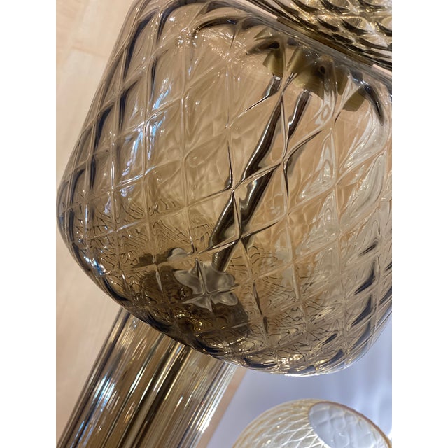 Contemporary "Ballotton" Fumè and Grey Murano Glass Floor Lamp For Sale - Image 11 of 12