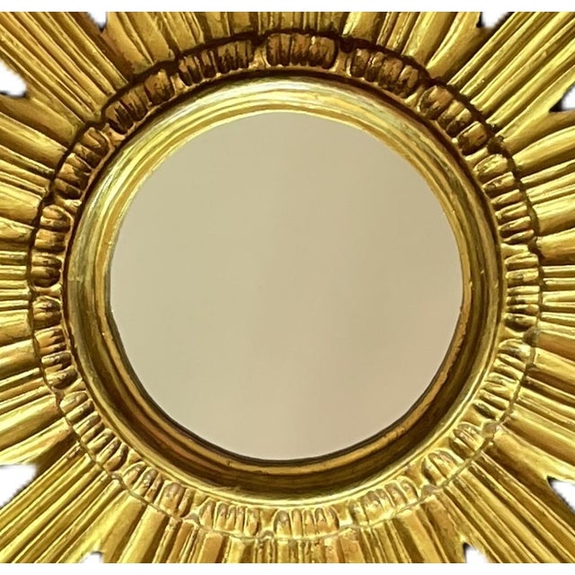 Glass Wenz Giltwood Sunburst Mirror, Germany, 1960s For Sale - Image 7 of 13