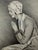 Original graphite pencil drawing by American artist and illustrator Theodore E. Schrock (1879–1952), depicting a young...