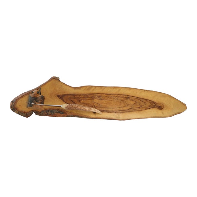Live Edge Cheese Board w/Mouse & Knife For Sale