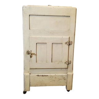 Late 19th Century White Wood Ice Box For Sale