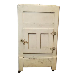 Late 19th Century White Wood Ice Box