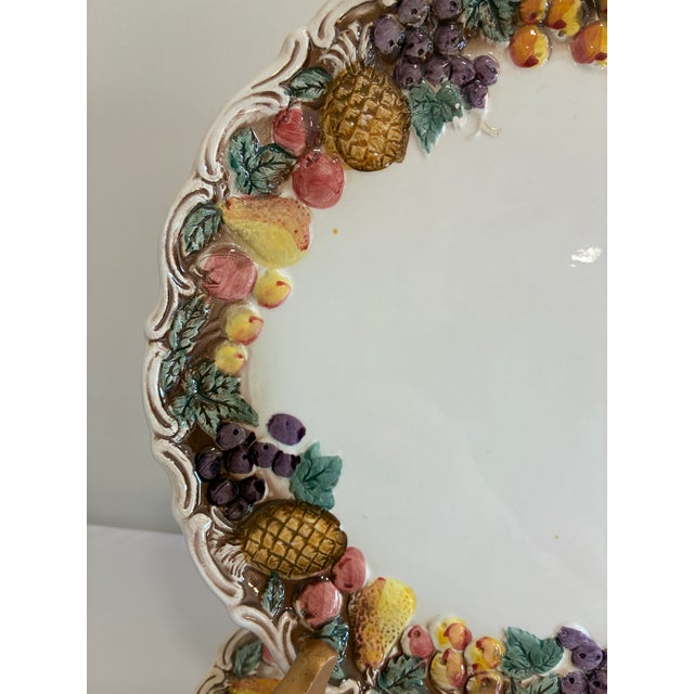1950s Vintage Lefton Majolica Style Fruit Border Dinner Plates, Set of 6 For Sale - Image 5 of 10