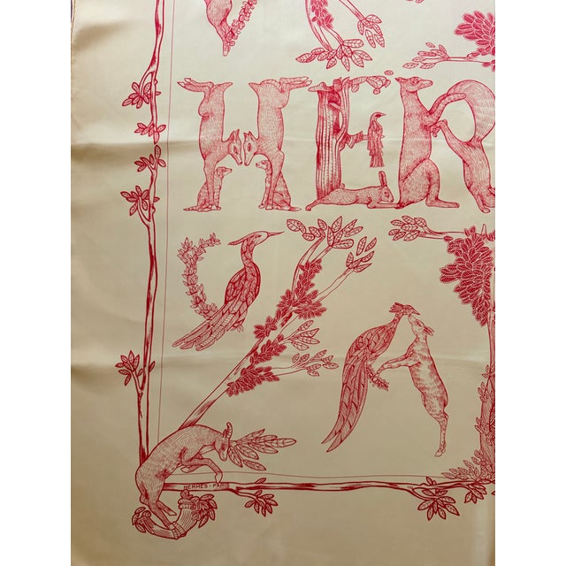 1990s Hermès Alphabet III 1990 Silk Scarf Designed by Anne Faivre For Sale - Image 5 of 12