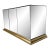 1970s Vintage Ello Furniture Mirrored Glass & Brass Sideboard For Sale