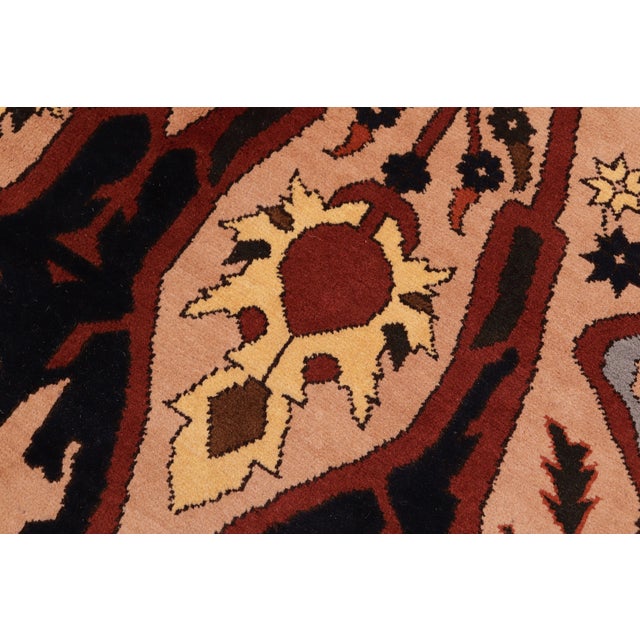 1980s Bohemian Kargahi 1980's Tan/Red Wool Rug - 6'9'' X 9'3'' For Sale - Image 5 of 10