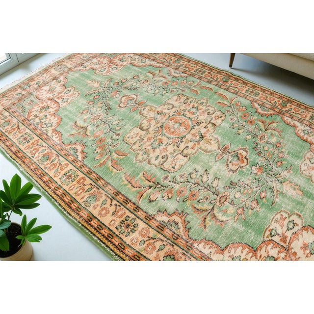 1960s Mid 20th Century Decorative Handknotted Floor Carpet For Sale - Image 5 of 10