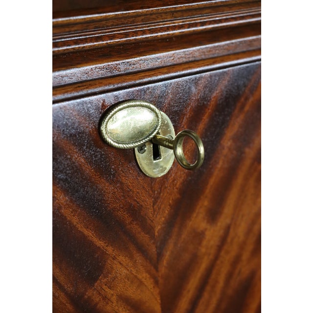 Council Craftsmen Mahogany Secretary Bookcase With Glass Doors & Drop Front Desk For Sale In Philadelphia - Image 6 of 14