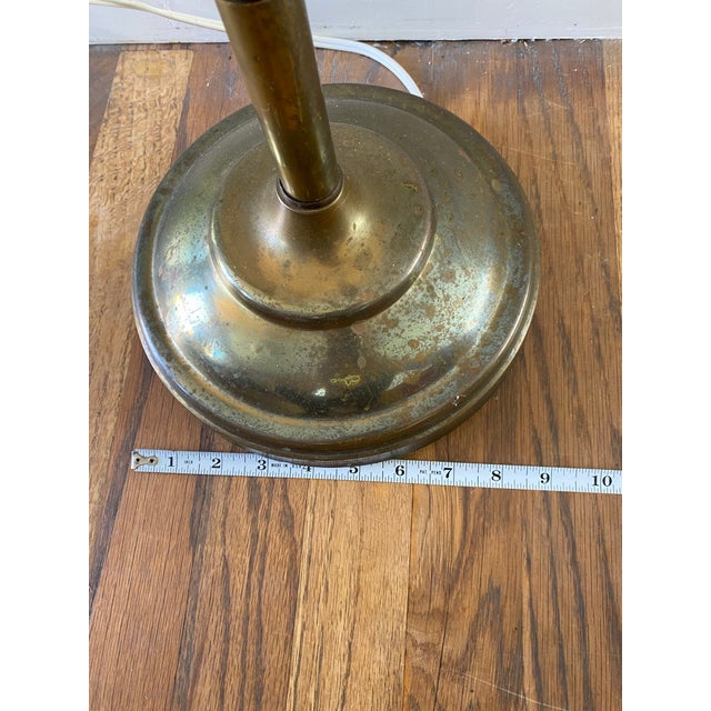 Vintage Brass Swing-Arm Library/Reading Floor Lamp For Sale - Image 9 of 11