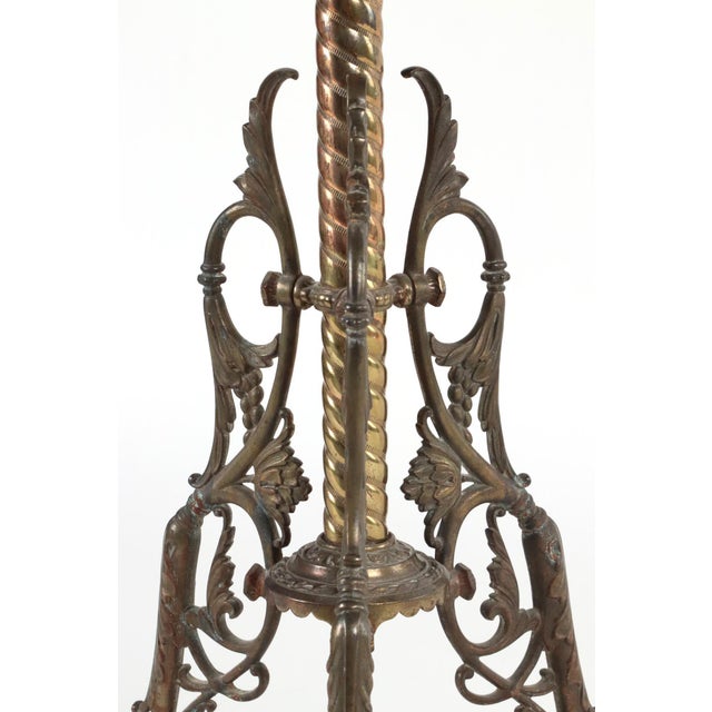 Early 20th Century Signed Antique Victorian Bradley & Hubbard Brass Plant Stand For Sale - Image 5 of 8