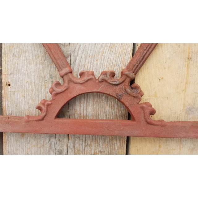 Antique Gothic Half-Round Cast Iron Window Frame For Sale - Image 3 of 4