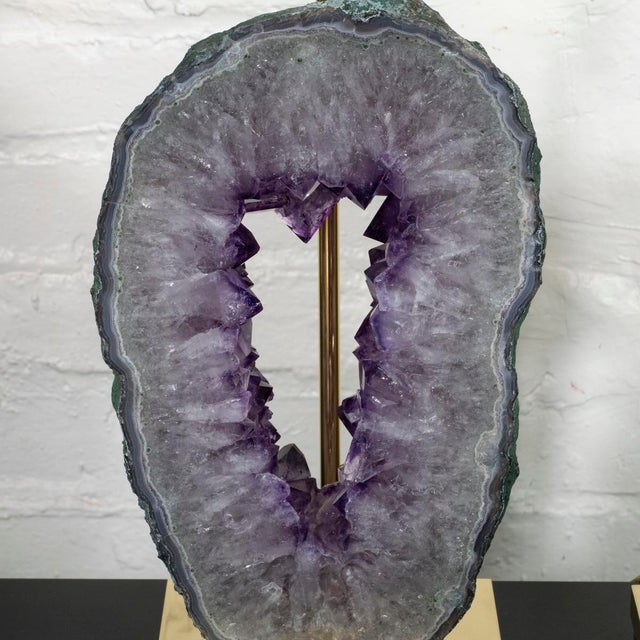Pair of amethyst geode table lamps For Sale - Image 10 of 11