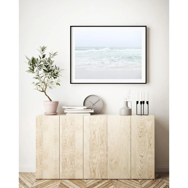 Paper Contemporary Minimalist Beach Fine Art Photography Print, 45 X 30" Coastal Wall Art, 'Neutral Waves' Artwork For Sale - Image 7 of 8