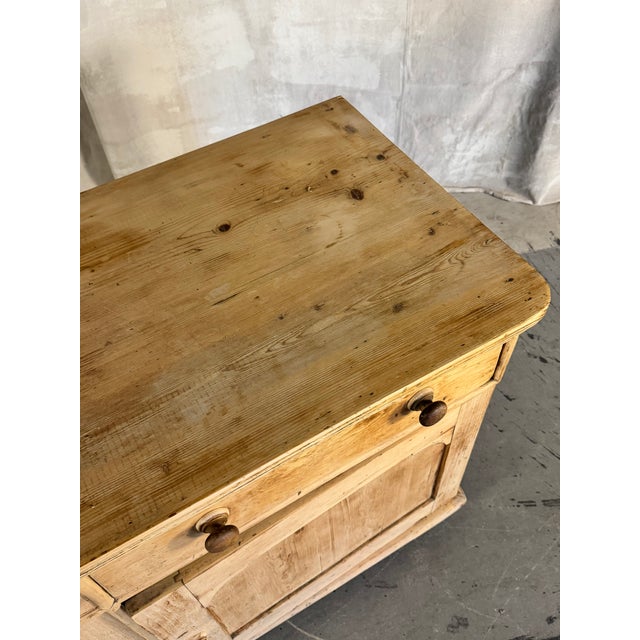 Antique English Deep Pine Dresser or Sideboard W/ Six Bun Feet | Circa 1890 For Sale - Image 11 of 18