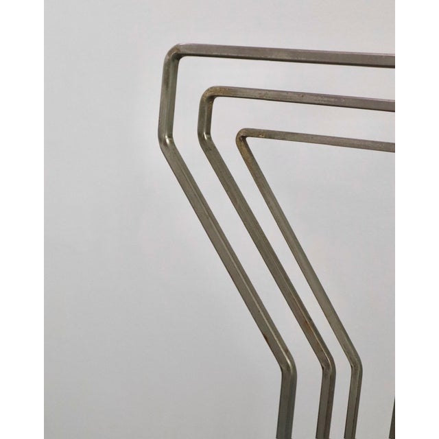 1950s Martini Chairs With Blue Velvet Seats and Sculptural Metal Frames — A Pair For Sale In Los Angeles - Image 6 of 8