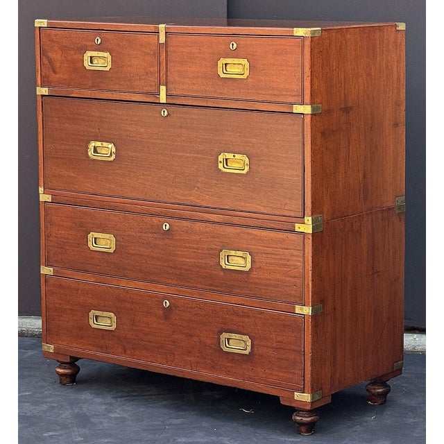 British Military Officer's Campaign Chest Dresser of Brass-Bound Mahogany For Sale - Image 10 of 11