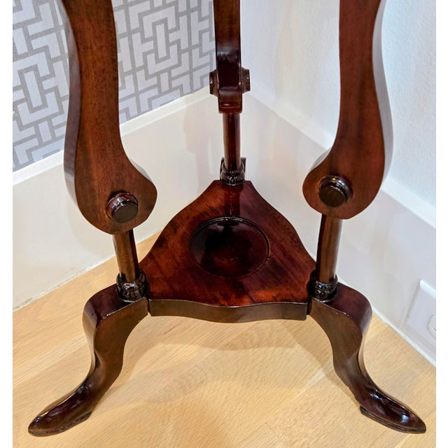 Mid 20th Century Georgian-Style Mahogany Plant Stand With Barley Twist Legs, 2 Drawers & Undershelf For Sale - Image 11 of 12