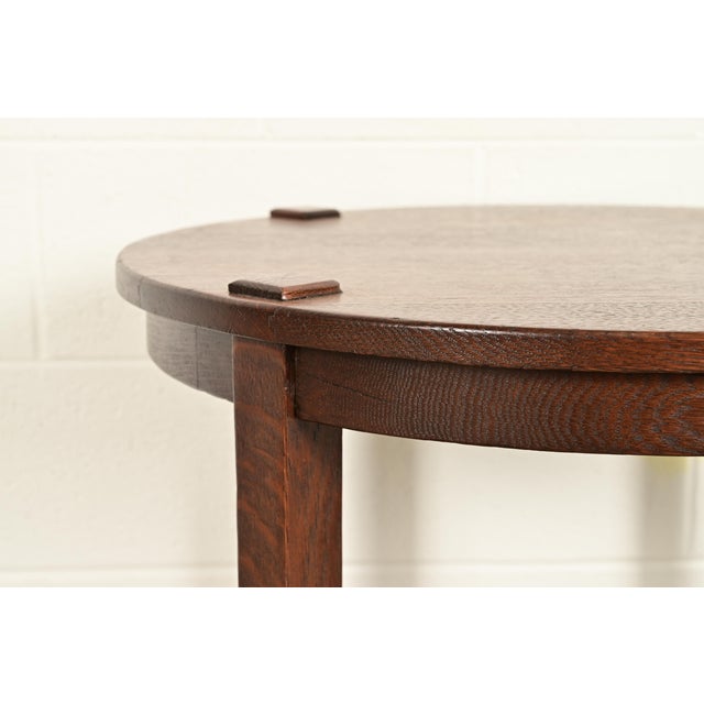 Miller Cabinet Co. Antique Mission Oak Arts & Crafts Tabouret Side Table, Newly Refinished For Sale In South Bend - Image 6 of 10