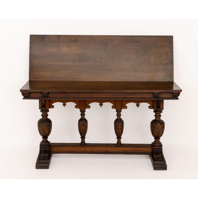 Brown Jacobean Style Oak Refectory Table For Sale - Image 8 of 9
