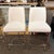 Design Plus Gallery presents a Pair of Emery Bar Stools from Restoration Hardware. The stools have a curved handcrafted...
