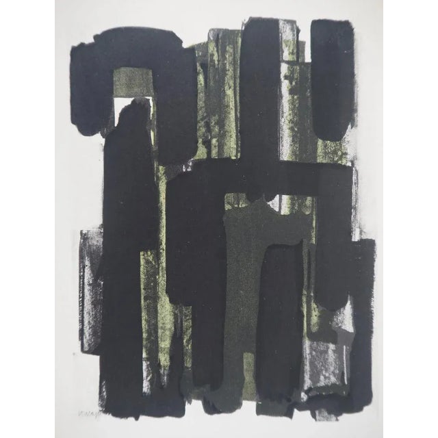 Pierre Soulages (1919) Gouache 8, 1957 Lithograph and stencil (Jacomet process) after a gouache by the artist Jacomet...