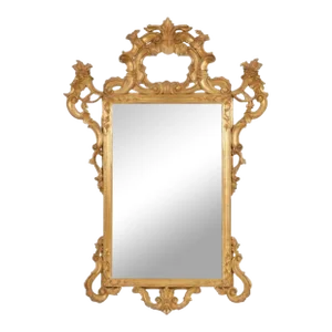 Carved Giltwood Italian Rococo Style Mirror