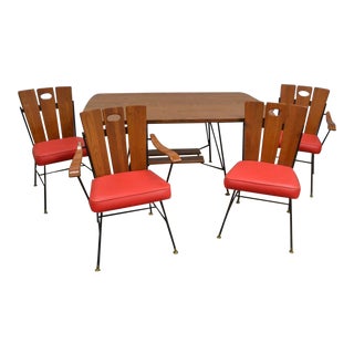 Mid 20th Century Selrite Table and Chair Set - 5 Pieces For Sale