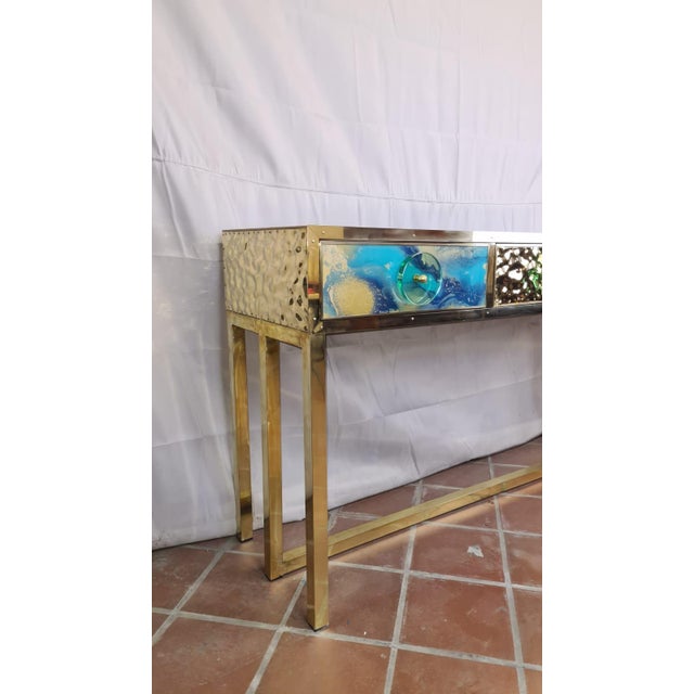 Vanity Console Table with Hand-Painted Glass from Justfurnituress SRL For Sale - Image 13 of 18