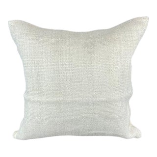 20 x 20 Hemp Pillow Turkish Cushion Natural Grayish White Pillow Cushion Cover For Sale