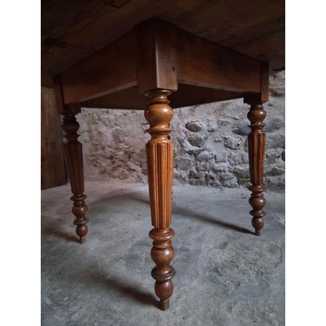 Antique French Round Walnut Dining Table, 1880s For Sale - Image 6 of 18