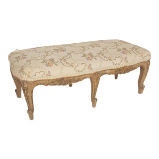 Louis XV Style Painted and Gilt Decorated Footstool For Sale