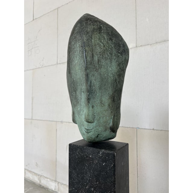 Monumental Bronze Head Sculpture from Filippa de Boer, 1980s For Sale - Image 14 of 16